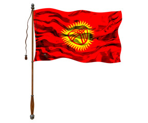 National flag  of Kyrgyzstan. Background  with flag  of Kyrgyzstan