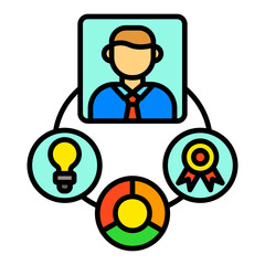 Skills Filled Line Icon