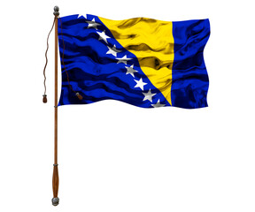 National flag ofBosnia and Herzegovina. Background  with flag of Bosnia and Herzegovina.