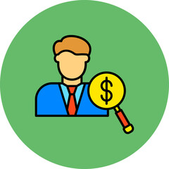 Auditor Multicolor Circle Filled Line Icon