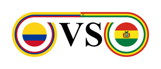 the concept of colombia vs bolivia. vector illustration isolated on white background