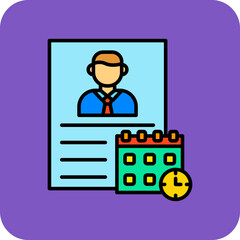 Schedule Multicolor Round Corner Filled Line Icon