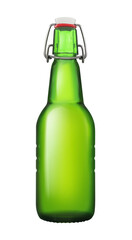 Bottle of Lager beer with flip-top cap isolated on a transparent background