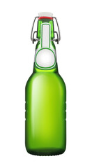 Bottle of Lager beer with flip-top cap isolated on a transparent background