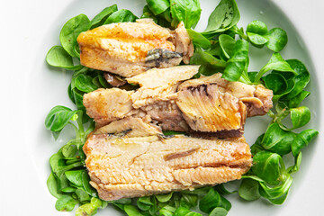 sardine salad vegetable dish fresh healthy meal food snack on the table copy space food background rustic top view keto or paleo diet