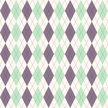 Geometric abstract pattern. Diamond square shape gingham checkered plaid scott pattern background. Seamless argyle plaid pattern with black dash line. sweater texture. knit texture.