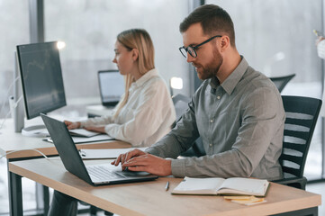 Conception of business. Successful team are working together in the office