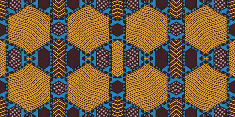 Colored African fabric – Seamless and textured pattern