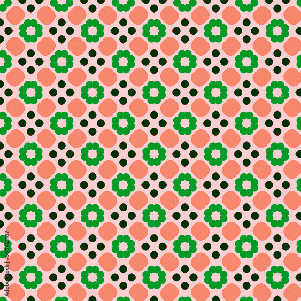 Fototapete Digital computer graphics seamless pattern. Texture design for fabric, wallpaper, background.