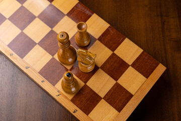 Chess photographed on a chessboard
