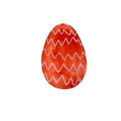 Easter egg red textured a watercolor illustration