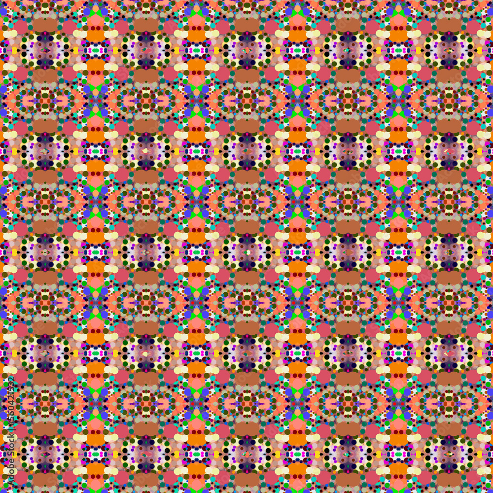 Fototapete Digital computer graphics seamless pattern. Texture design for fabric, wallpaper, background.