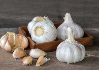 Garlic bulbs.