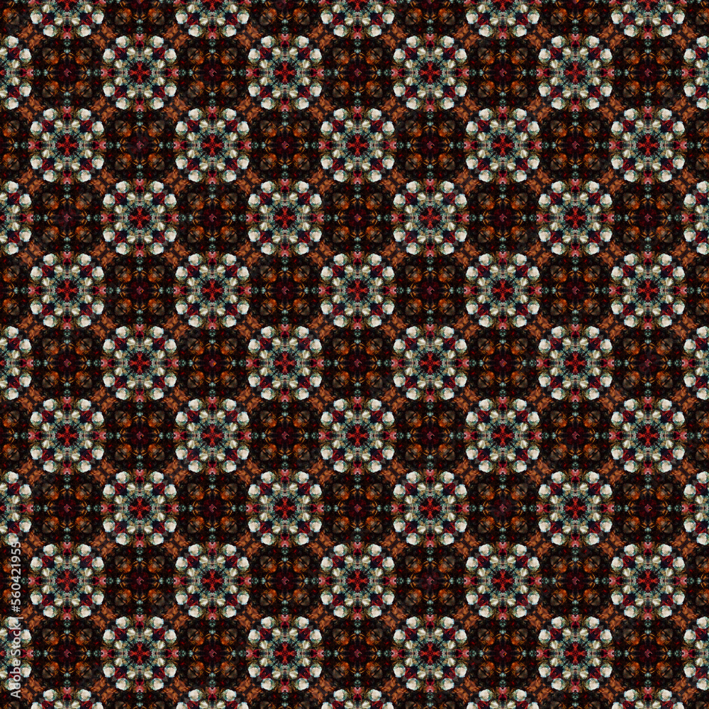 Fototapete Digital computer graphics seamless pattern. Texture design for fabric, wallpaper, background.
