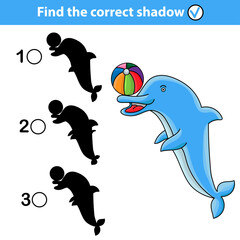 Naklejka premium A children's educational game with dolphins called 