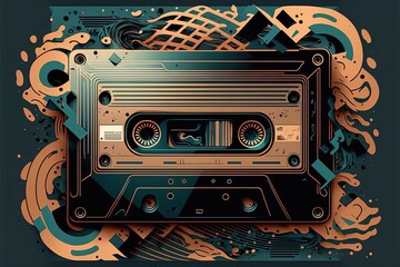 Fototapeta premium retro cassette background