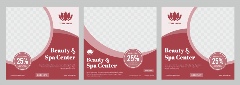 Beauty and spa social media post or banner template