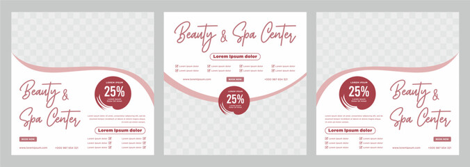 Beauty and spa social media post or banner template