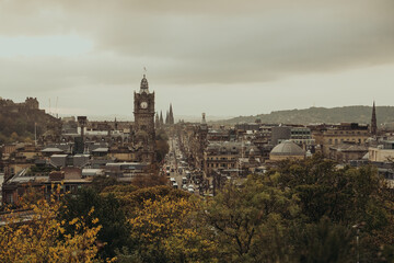 Views of Edinburgh and its skyline from the top of Calton Hill