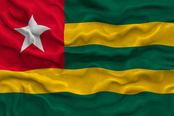 National flag of  Togo. Background  with flag of Togo.