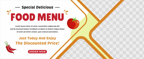 Delicious food menu and restaurant social media post template