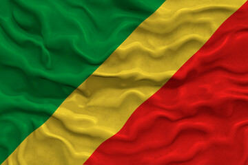 National flag of Congo brazzaville. Background  with flag of Congo brazzaville