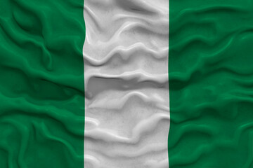Obraz premium National flag of Nigeria. Background with flag of Nigeria.