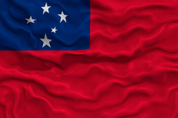 National flag of Samoa. Background  with flag of Samoa.