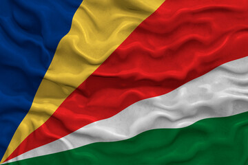 National flag of Seychelles. Background  with flag of Seychelles.
