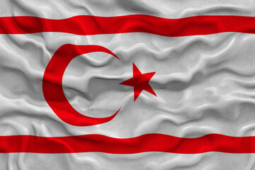 National flag of Turkish Republic of Northern Cyprus. Background  with flag  of Turkish Republic of Northern Cyprus