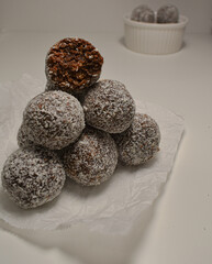 coconut balls on the table 