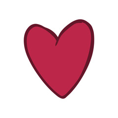 valentine's love magenta isolated white background