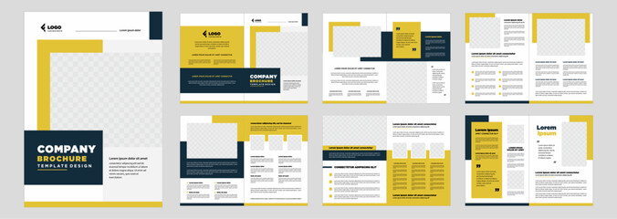 Fototapeta na wymiar ompany profile proposal or brochure template layout design orange color shape minimalist business proposal or brochure template design
