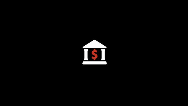bank icon motion graphics background animation

