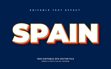 Fototapeta na wymiar Spain editable text effect template