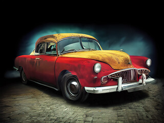 Obraz na płótnie Canvas Old model car- Created with Generative AI Technology