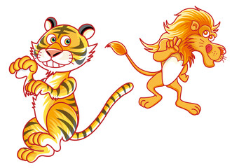 キャラクター ,トラ,ライオン