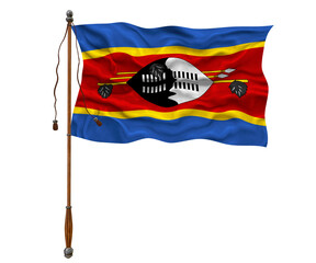 National flag  of Eswatini. Background  with flag  of Eswatini
