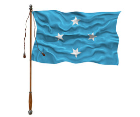 National flag of  Micronesia. Background  with flag of Micronesia.