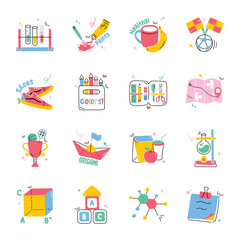 Pack of Study Flat Stickers 

