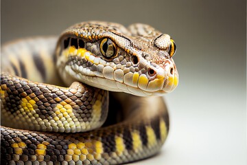 Obraz premium Python snake looking at camera. Generative AI