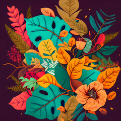 abstract floral bouquet