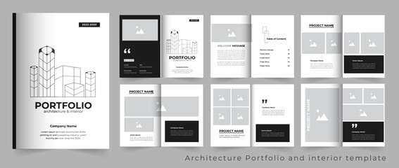 Fototapeta na wymiar Architecture Portfolio or interior Portfolio design template