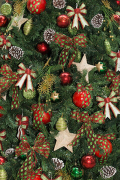 Closeup of Christmas tree decoration