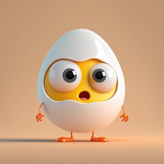Cute Egg Character - obrazy, fototapety, plakaty