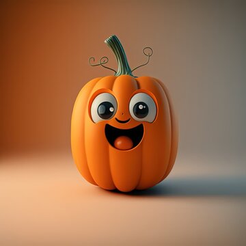 Cute Pumpkin Character (Generative AI)