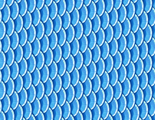 Blue fish scale seamless pattern, realistic texture on side view, pattern of carpian fishes with clipping mask © Oceloti