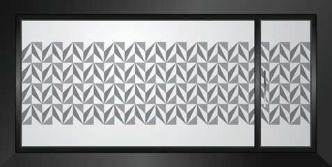 Geometric pattern vector background. Decorative window film. Frosted window film design.