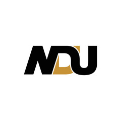 NDU letter monogram logo design vector