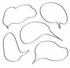 set collection hand drawn of speech bubbles.